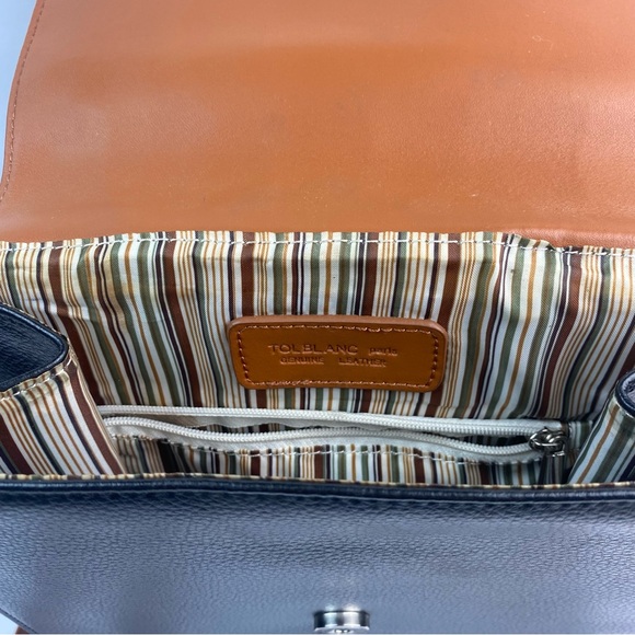 Tolblanc Paris Genuine Leather Backpack Brown Black - Picture 13 of 16